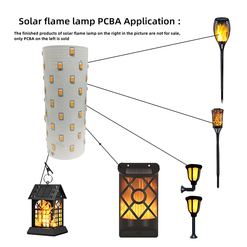 3.7V Solar Flame LED Lamp PCBA Simulated Solar Torch Lamp Torch Lamp Controller Circuit Board 51pcs LED