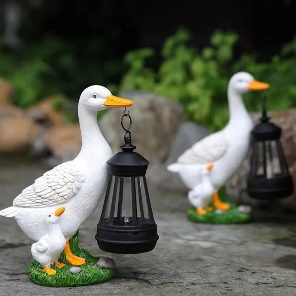 

Creative LED Solar Light Duck Statue Warm Light Cute Duck Solar Lantern Energy Saving Waterproof Animal Figurine Lantern Garden