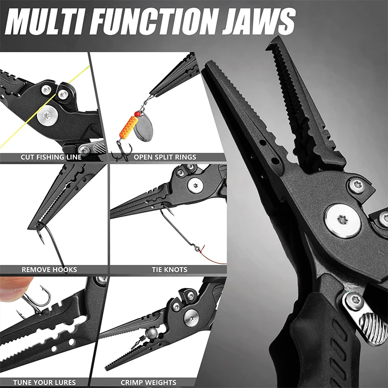 1/2Inch Stainless Steel Fishing Pliers Hook Remover With Safety Lock Design TPR Handle For Saltwater
