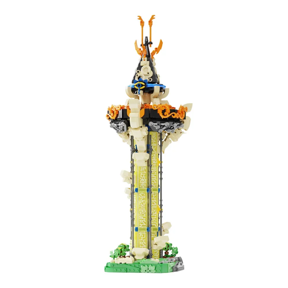 

Creative Trial Tower Building Block Set , Novice Sheikah Tower Building Block Set Model with Light, Gifts for Games Fan