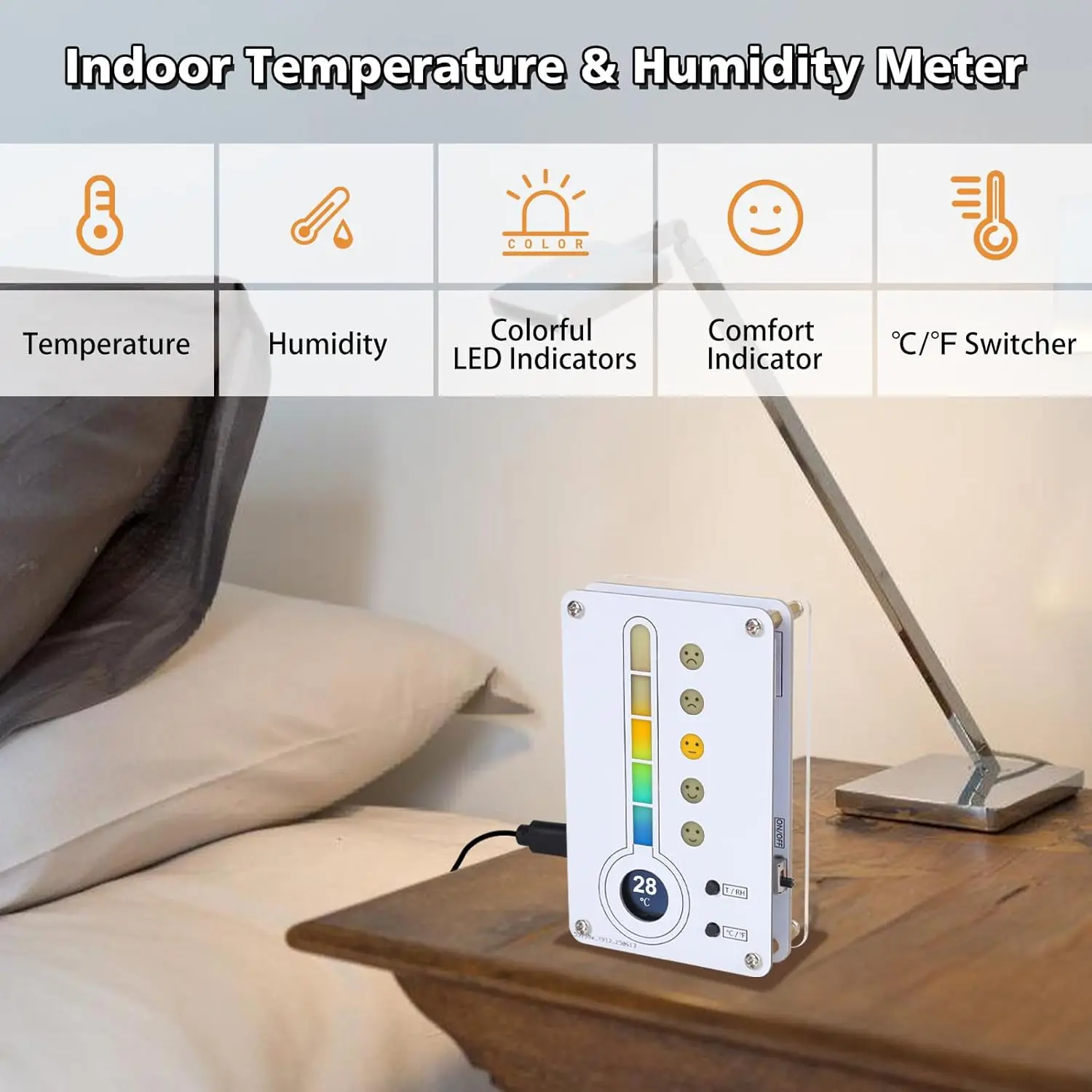 Temperature Humidity Meter Soldering Practice Kit With Expression LED Indication ℃/℉ Thermo-Hygrometer DIY Electronic Kit