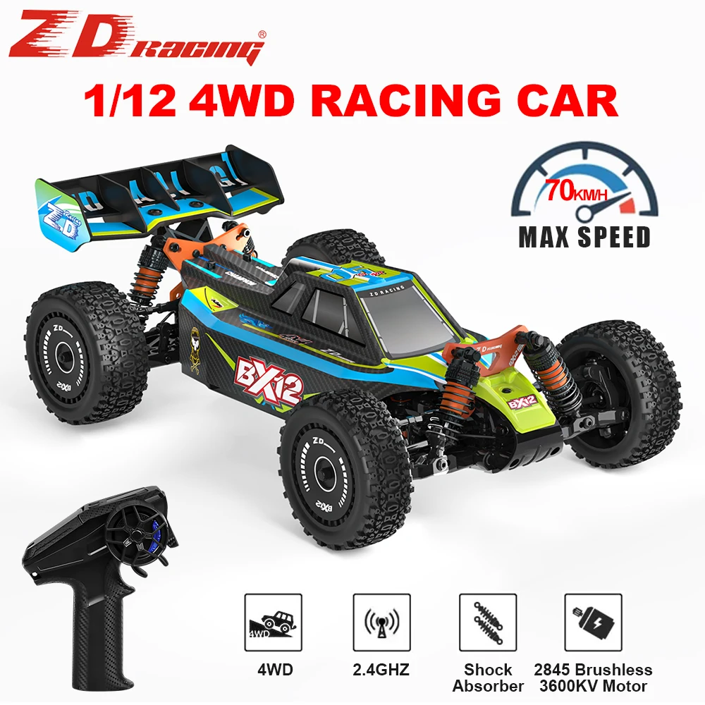 ZD Racing RC Car Racing BX-12 1/12 Brushless 2.4GHz 70KM/H High Speed Racing Vehicle