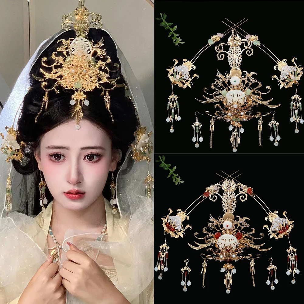 Exotic Dunhuang Fly Super Fairy Hair Phoenix Hair Crown Ancient Style Hanfu Hairwear Accessories