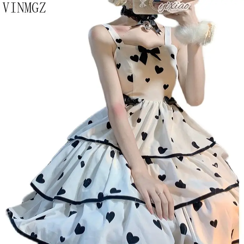 Grande stardust jardim eros jsk suspender em camadas bolinhas lolita bolo vestido vestidos de mujer