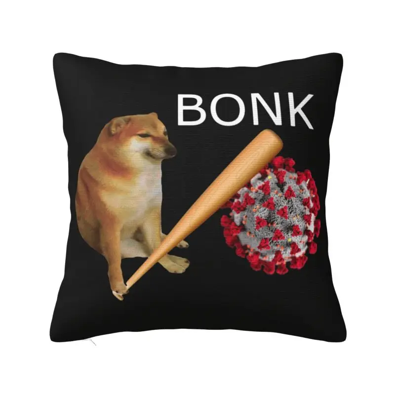 Cheems Virums Bonk Cushion Covers Shiba Inu Dog Meme Soft Cute Pillows for Sofa Home Decor
