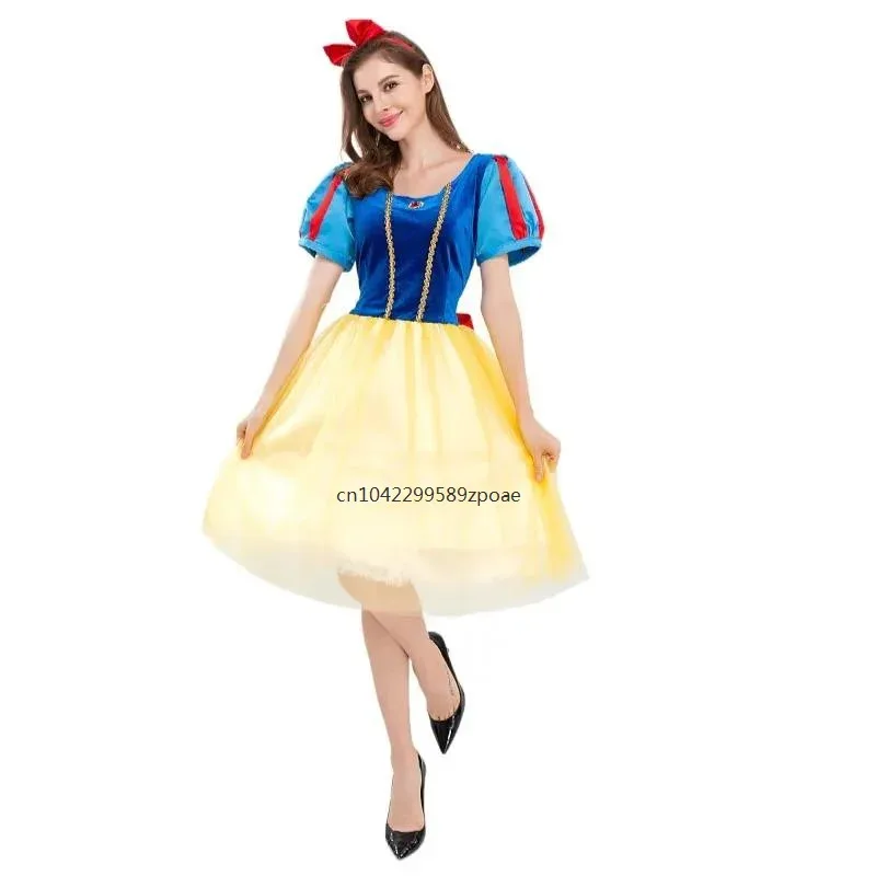 Women Halloween Princess Belle Costume Young Lady Birthday Party Snow White Aurora Dress Ball Gowns 2024