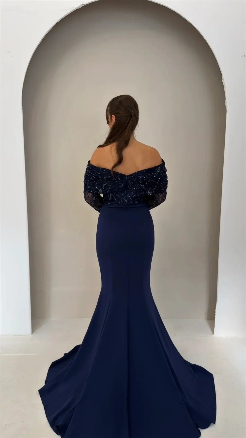 Strapless Mermaid Evening Dresses Lace Off Shoulder Women's Formal Evening Gowns Party Prom Dress vestidos de fiesta elegantes