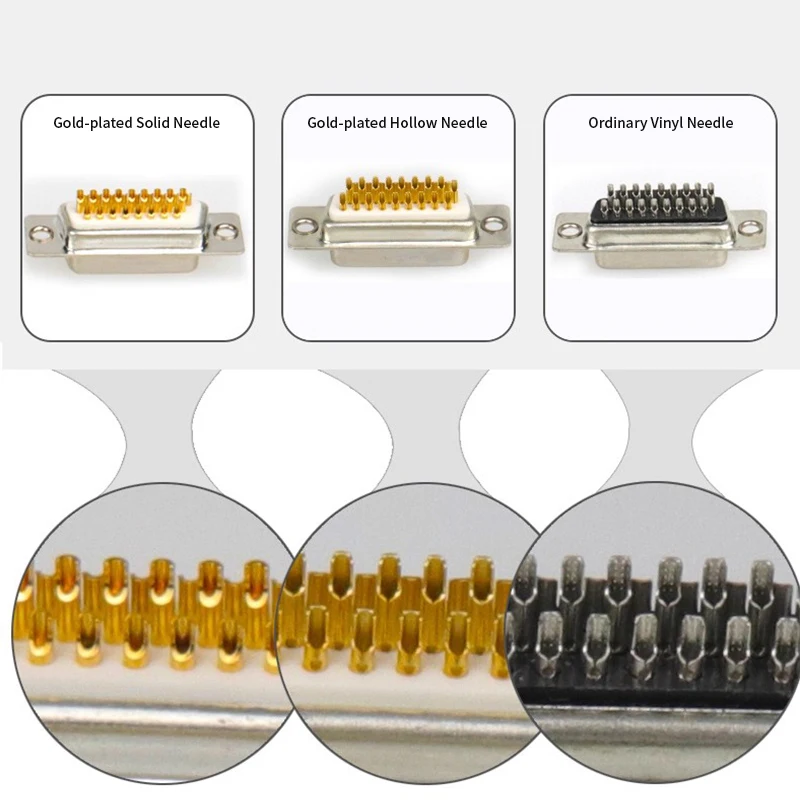 Gold Plating DB26 HDB26 3 Rows of 26 Pin Plug Adapter Soldering Connector D-SUB 26pin  Male Female Welding Wire Type Connectors
