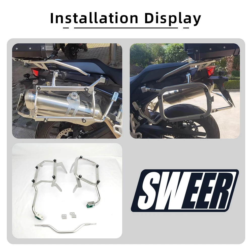 For Bmw 1200 1250Gs Adventure Motorcycle Aluminium Alloy Side Tool Storage Boxes Stainless Steel Side Rack Tool Case Custom Box