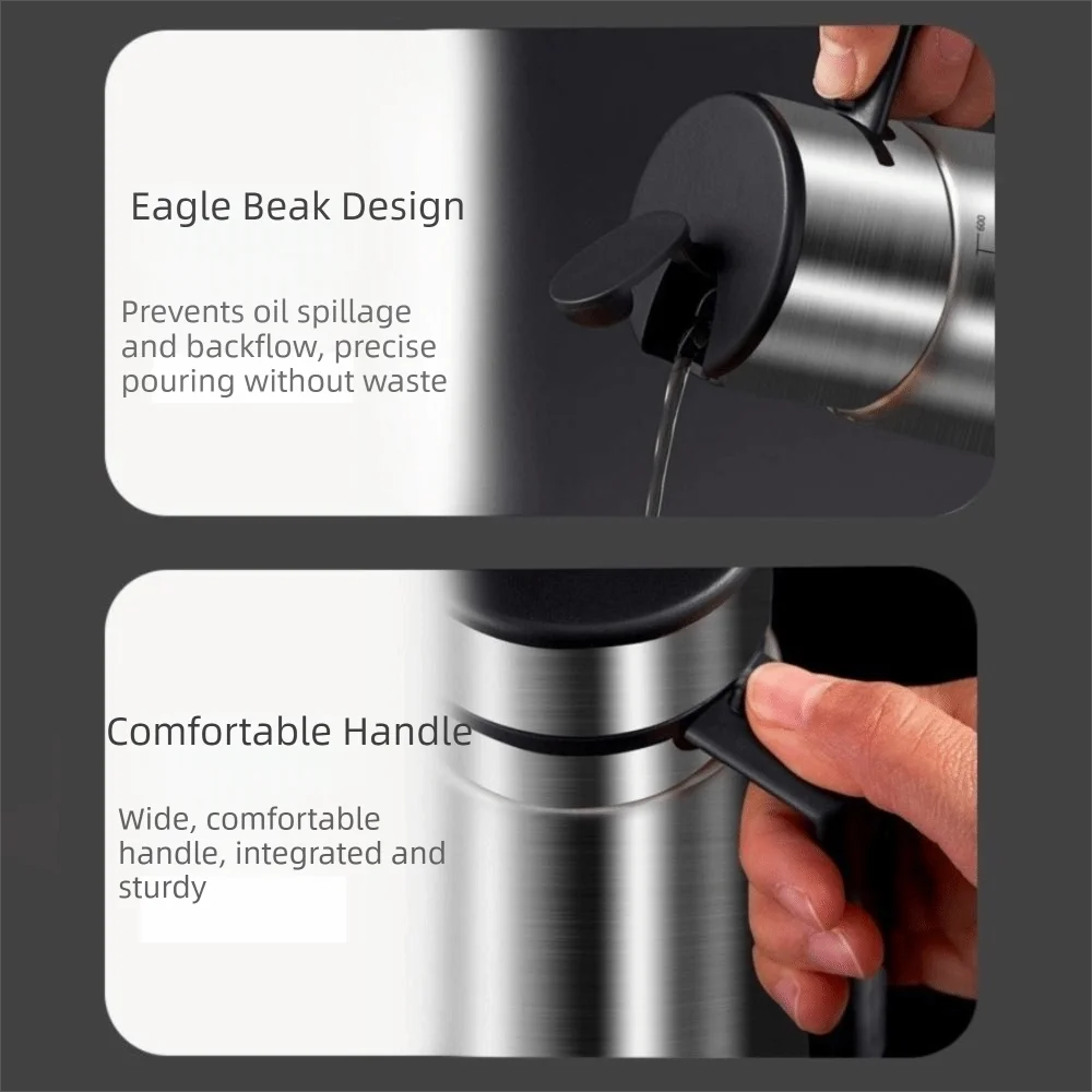 

Автоматический дозатор для масла из нержавеющей стали с крышкой, стеклянный, герметичный, для соусов и приправ, с автоматическим открыванием и закрыванием, с мерной шкалой