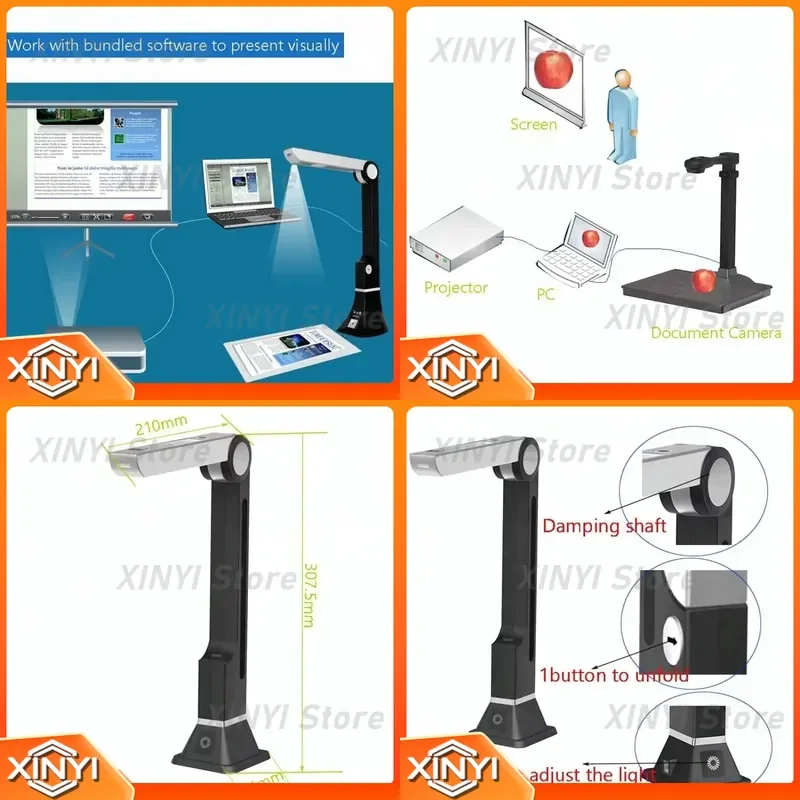 for Portable Foldable Visualizer Digital Document Visual Presenter for School Classroom Interactive Teaching