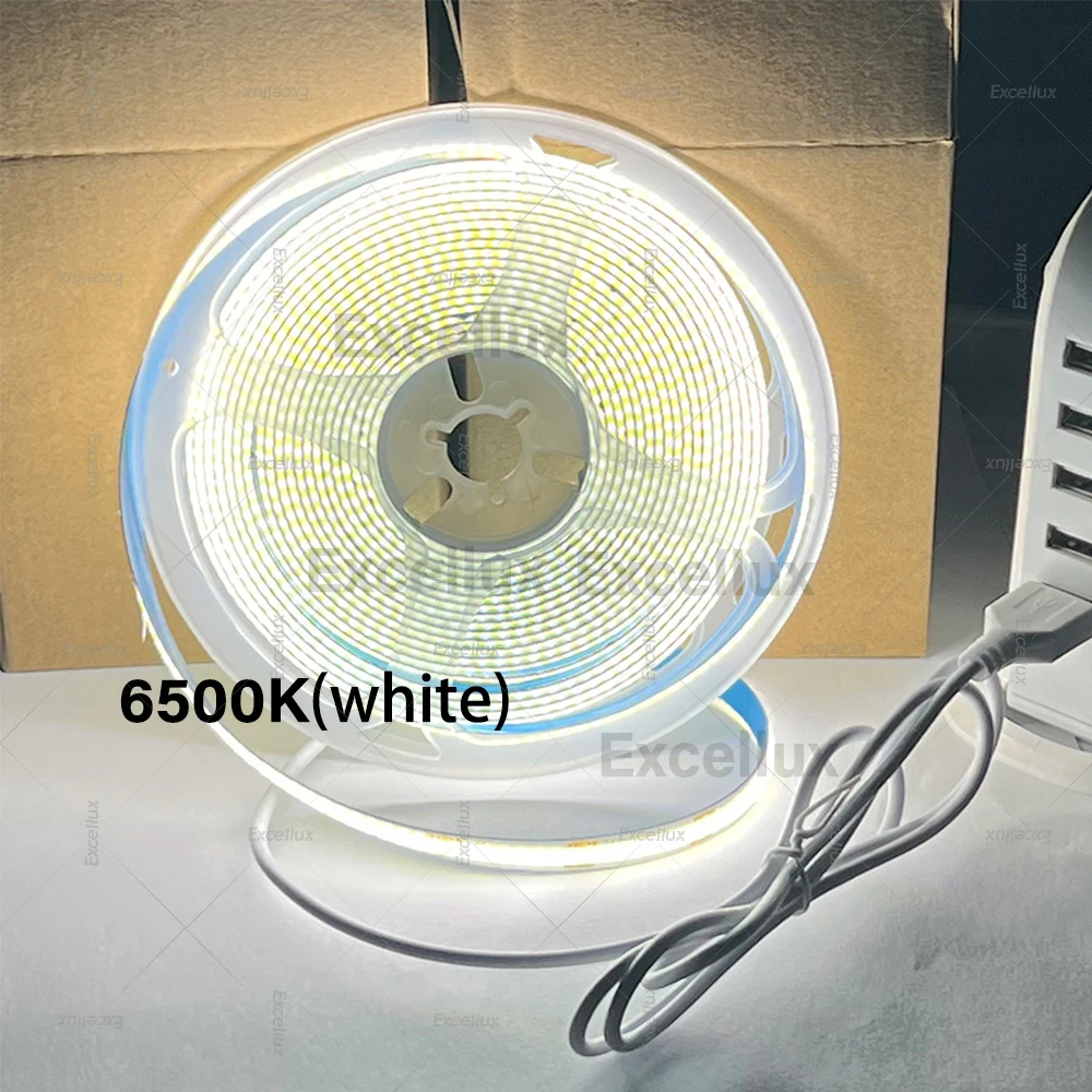 DC5V COB LED شرائط مصباح مع USB بالطاقة 320LED/م شريط مرن الشريط الدافئ الأبيض/الأبيض الطبيعي COB شرائط ضوء DIY الخلفية