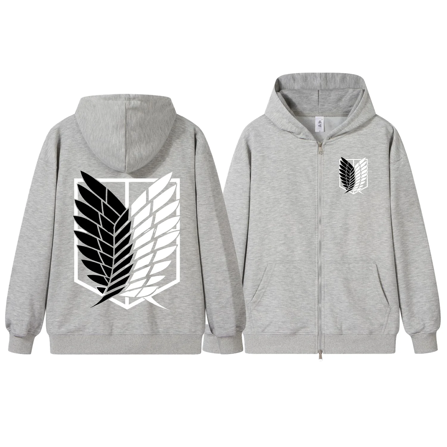 Attack on Titan Anime Printed Zipper Hoodie 2026 Autumn/Winter New Harajuku Men's Casual Loose Versatile Plus Size Sweater Top