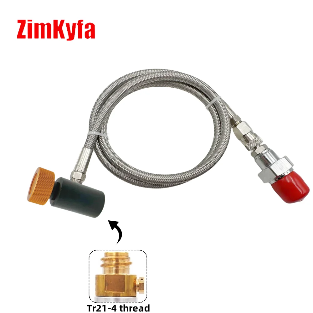 Stainless Steel CO2 Gas Quick Connect Adapter Hose for Grohe Blue Home Machine Maker to Tr21-4 Thread Soda Cylinder