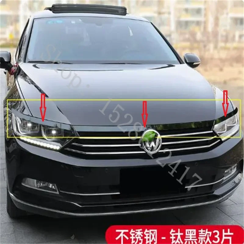 CAR ACCESSORIES FOR VW/VOLKSWAGEN PASSAT B8 FRONT HOOD BONNET GRILL LIP MOLDING COVER TRIM BAR GARNISH STYLING 2017 2018 -2023