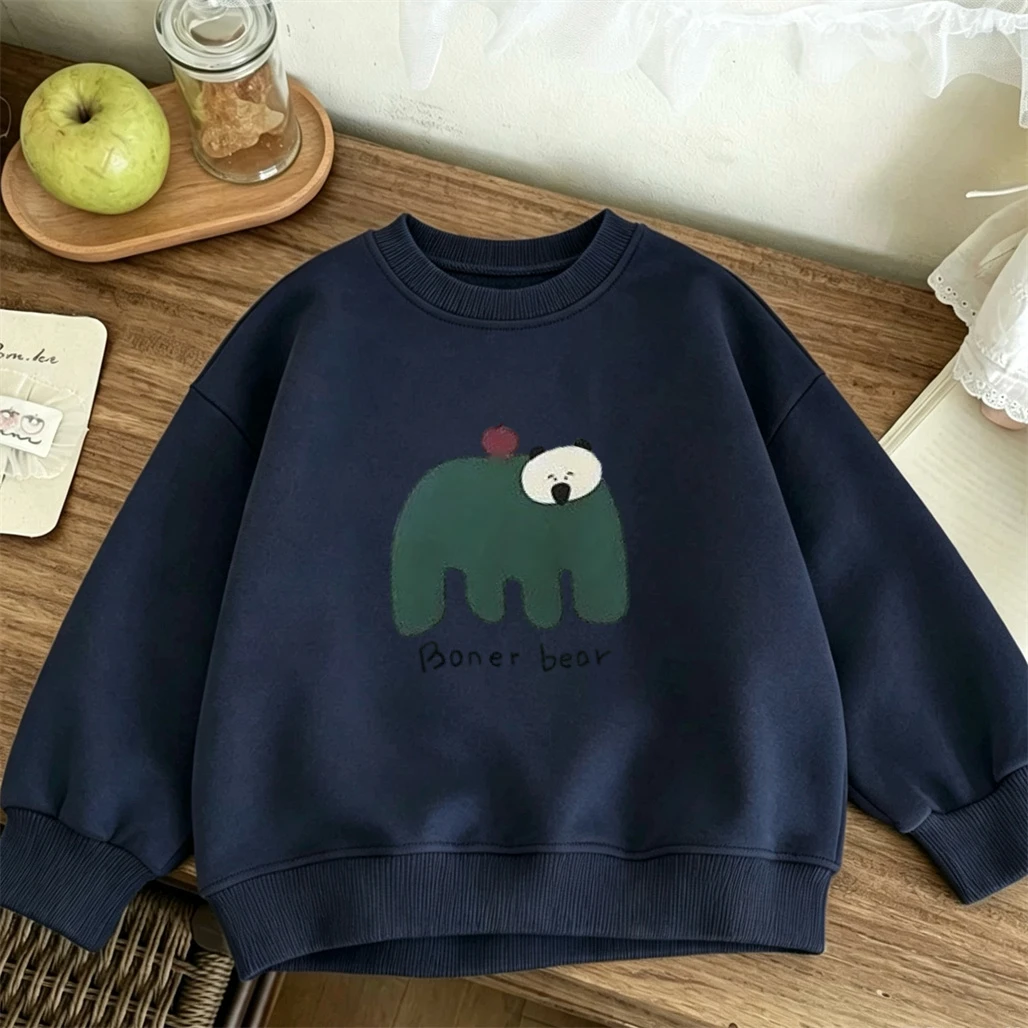 Casual Fashion Clothes Boys And Girls Printed Hoodies 2026 Spring Autumn Wear Cartoon Trendy Sweatshirts Round Neck Pullovers