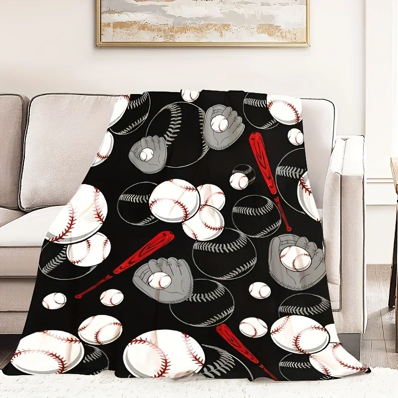 Baseball Throw Blanket  Soft Cozy Flannel with Vibrant Print  AllSeason Machine Washable  Gift for Fans