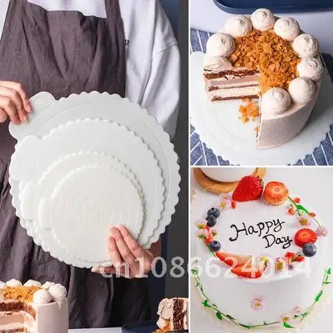 

4/6/8/10inch Round Mousse Cake Board Tray Reusable Cake Boards Cake Tools Accessories for Wedding Party Birthday Cupcake Dessert