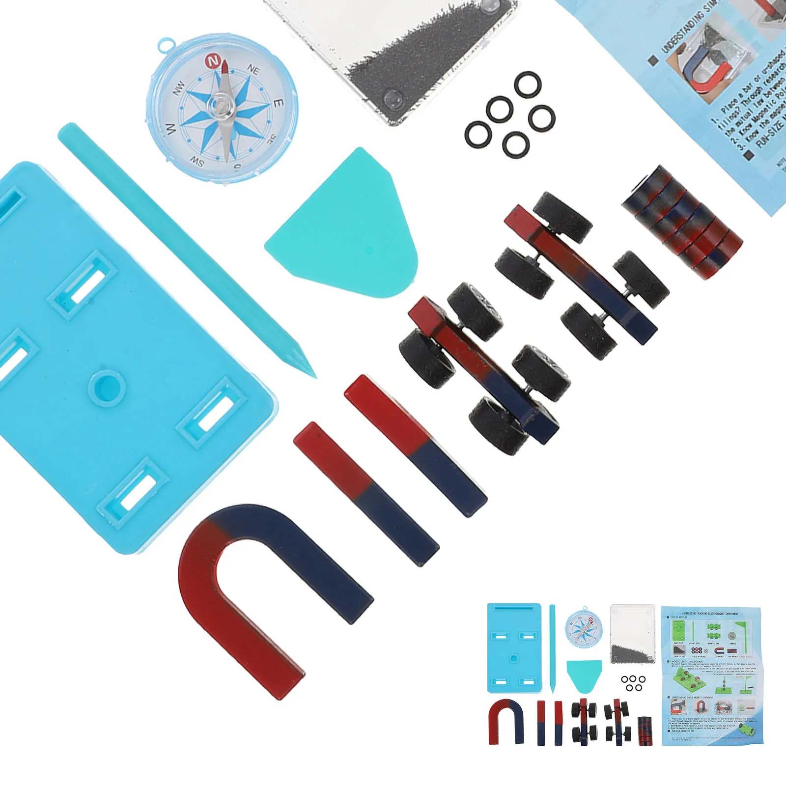 1 set 1 Set Basic Magnetism Experiment Kits Physics Lab Science Experiments Teaching For Kids Magnetic Science Kit Home Teaching