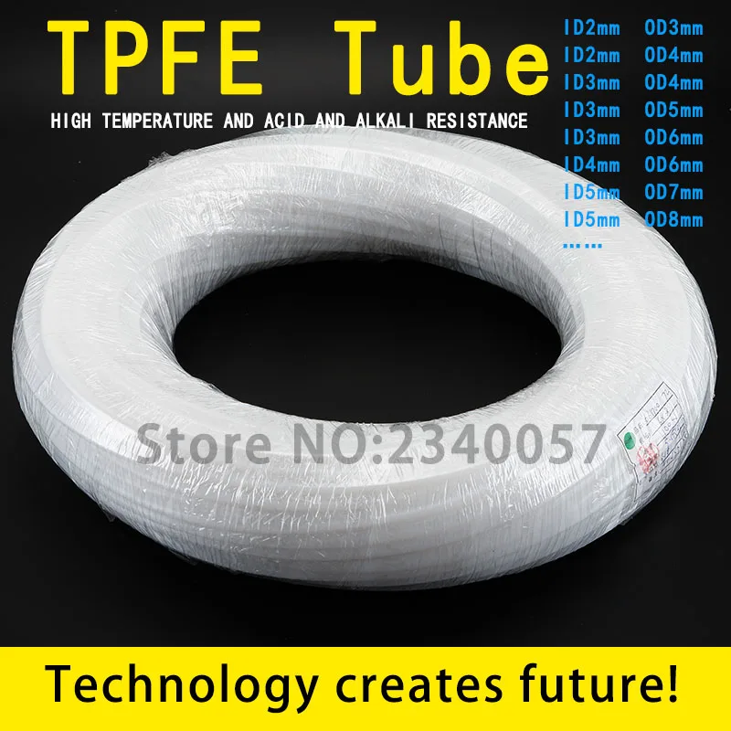 50M PTFE tube  acid and alkali resistant high-temperature ID2mmOD3mm/ ID2mmOD4m/ ID3mmOD4 5 6mm Polytetrafluoroethylene pipe