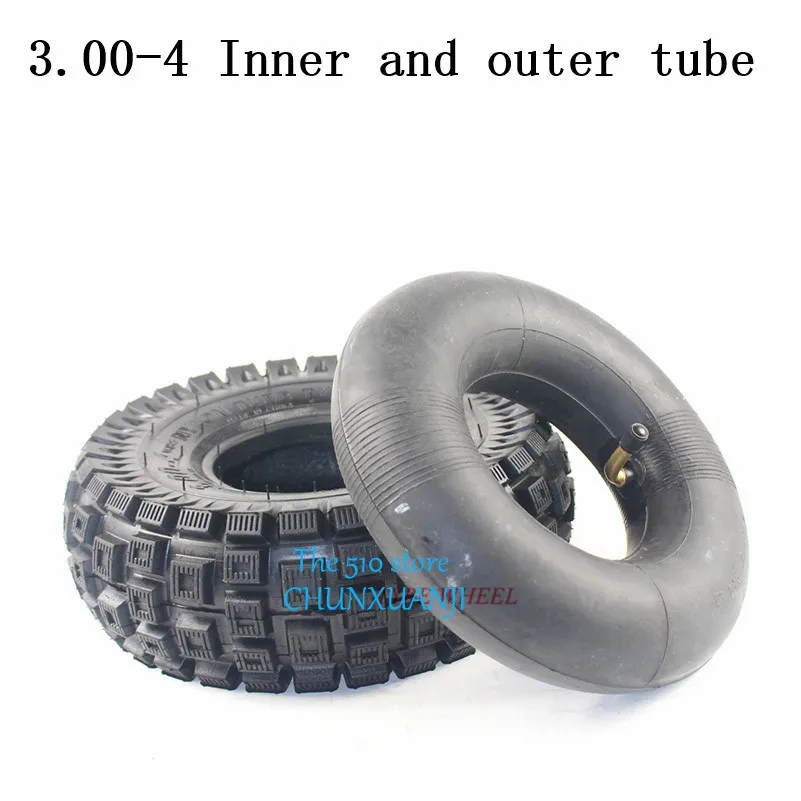 

Super quality 3.00-4 tire tyre 3.00-4 (10"x3", 260x85) Knobby Scooter, ATV and Go Kart Tire and Tube Set