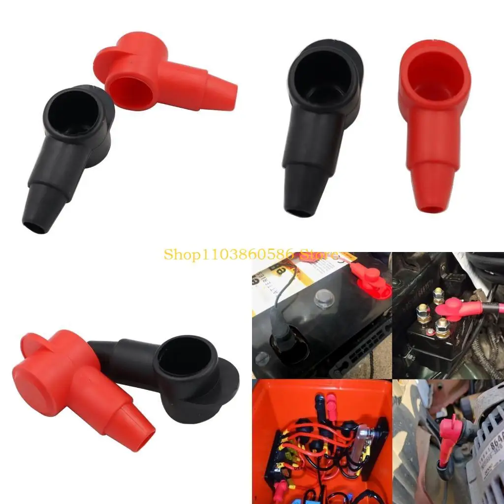 242A 1 Pairs Marine Insulating Protector Universal Rubber Terminal Covers Protector Cover Lug Caps for Battery Terminal