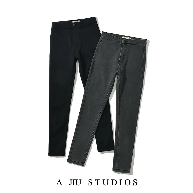 

Джинсы с высокой талией, облегающие, женские, эластичные, повседневные, весна-осень-зима, модные, в корейском стиле