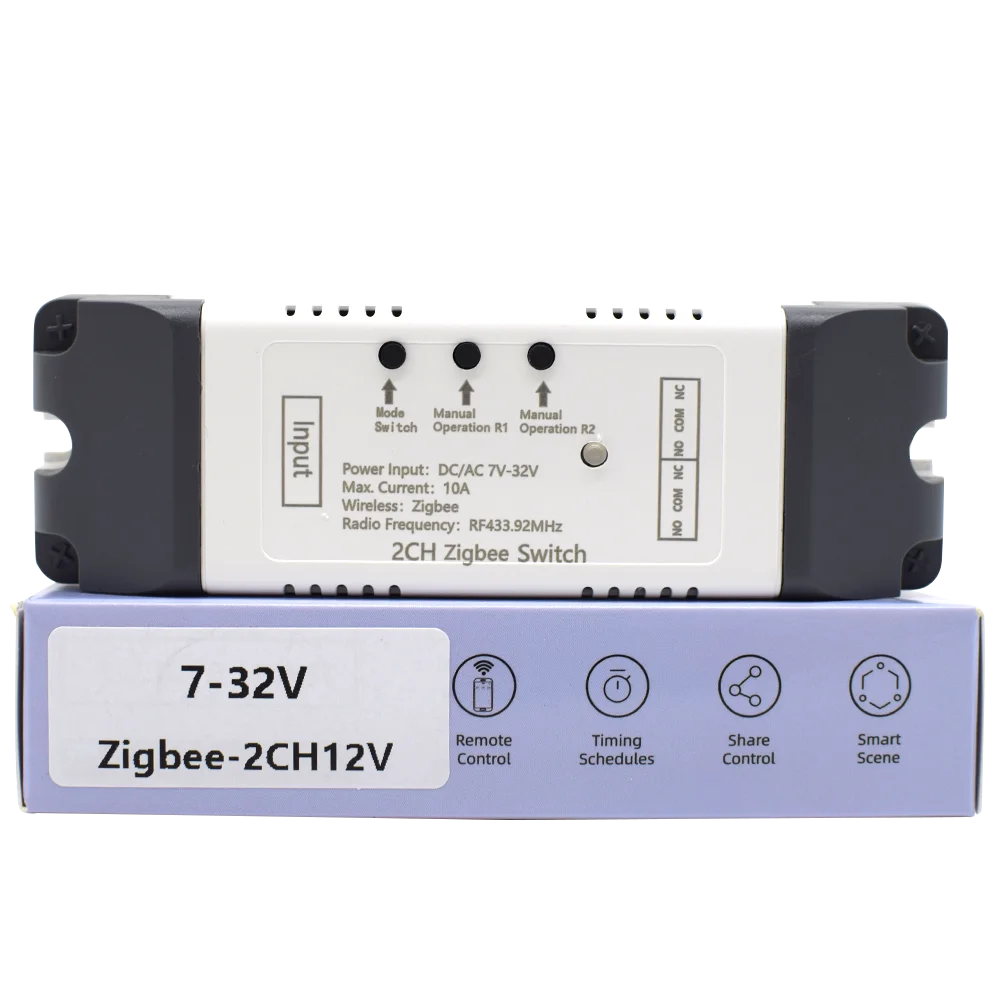Zigbee Tuya 2-kanałowy automatyczny przełącznik Yours 12V 24V 110V 220V 230V 2-gangowy przekaźnik do rolet, żaluzji, kurtyn, styk suchy