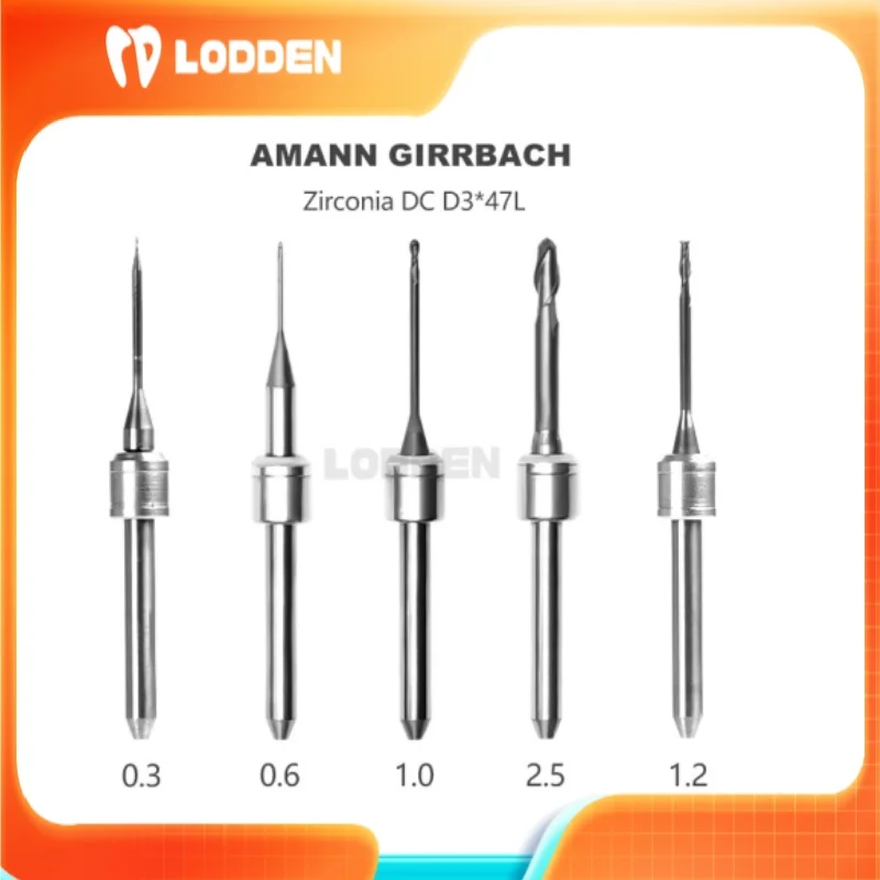 أدوات طحن الأسنان لطحن الزركونيا ، مثقاب مطلية بالماس بالتيار المستمر ، من Amann Girrbach ، أدوات طحن وطحن الأسنان