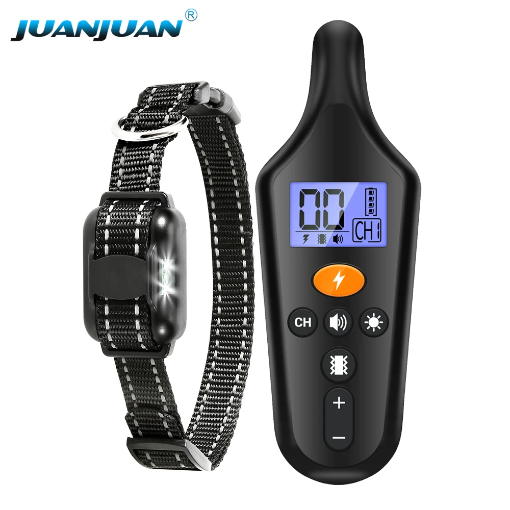 

Электрический ошейник для дрессировки собак с защитой от лая, 800 м, пульт дистанционного управления, дрессировщик для собак, вибрационный шоковый ошейник для собак всех размеров