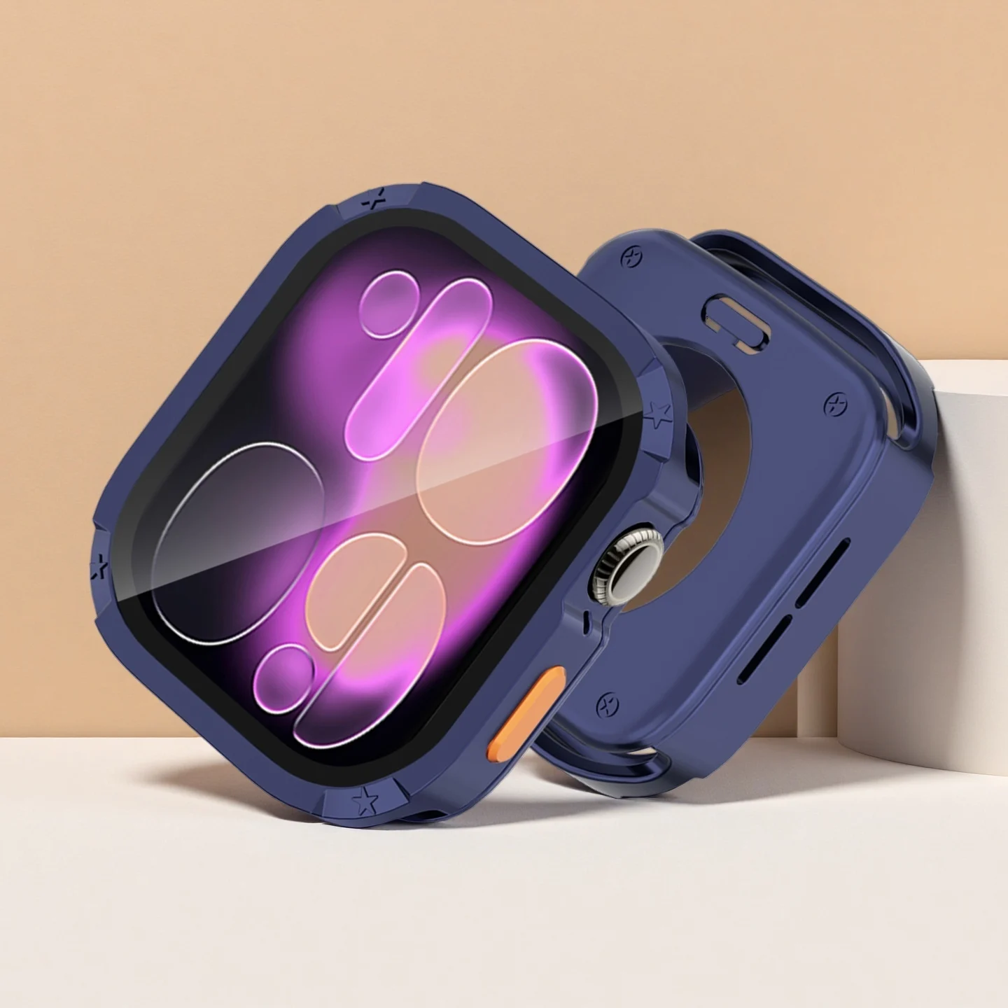Tempered Glass Case For Apple Watch 46mm 42mm 41mm 40mm 44mm 45mm Screen Protector PC Shockproof Cover iWatch 11 10 9 8 7 6 5 SE