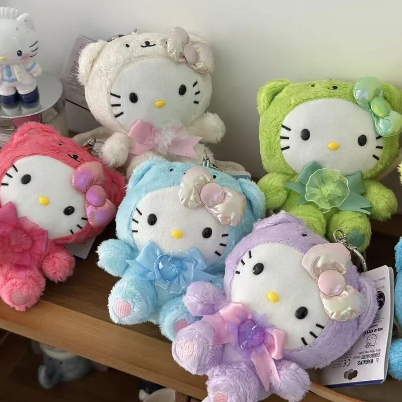 

Kawaii Hello Kitty плюшевые игрушки рюкзак кулон креативный мультфильм цветная мягкая кукла брелок друг подарок на день рождения периферийные устройства