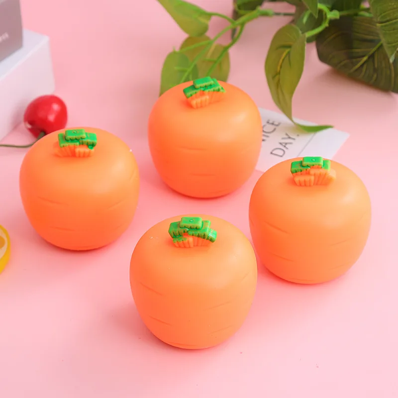 ของเล่นบีบแครอทแปลกใหม่และไม่ซ้ำใครเพื่อคลายเครียด ของเล่นบีบกระต่ายแครอทในรูปทรงแก้วเพื่อผ่อนคลายความเครียด