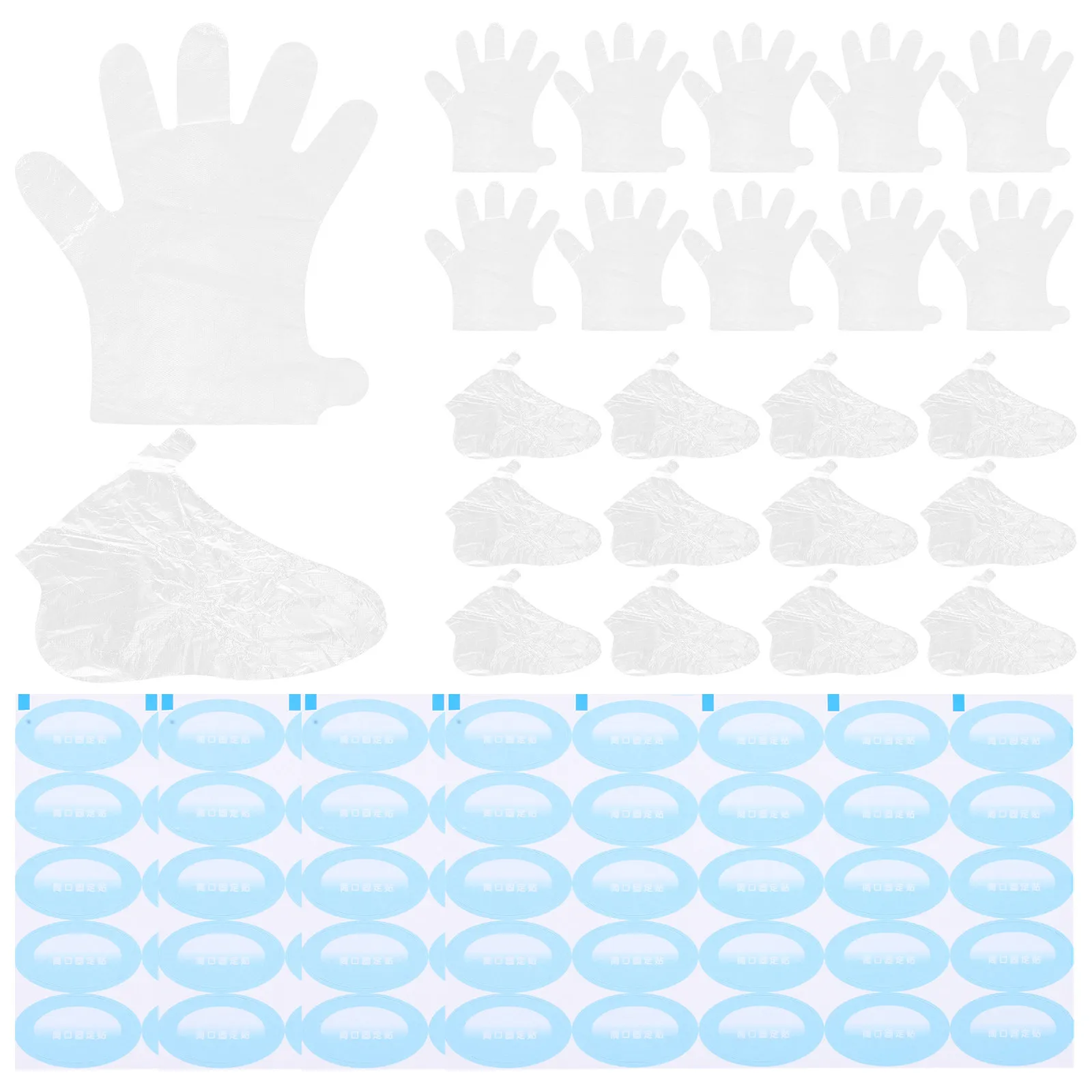 1Set Foot Gloves Moisturizing Disposable Clear Foot Covers Hand Care Breathable Soft Skin-Friendly Moisturizing Disposable