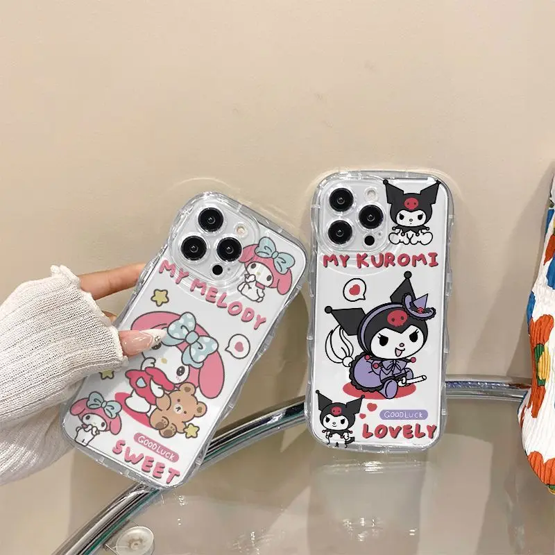 Anime Sanrio Phone Case Kuromi Accessories Cute Cartoon Kawaii Apply Iphone1413Promax Protective Case Anti-Drop Toys Girls Gift