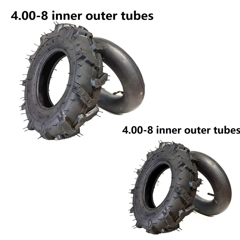 4.00-8 Tires, Suitable for Micro Tillers, Agricultural Machinery Tires, 400-8 Rubber Inner and Outer Tire Accessories