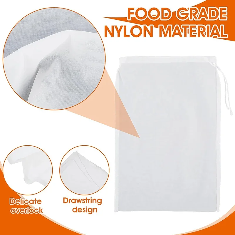 80/100/200/300 Mesh Food Grade Nylon Filter Bag Net Tea Beer Milk Coffee Oil Filtration Strainer Mesh Kitchen Filter Fabric Bags