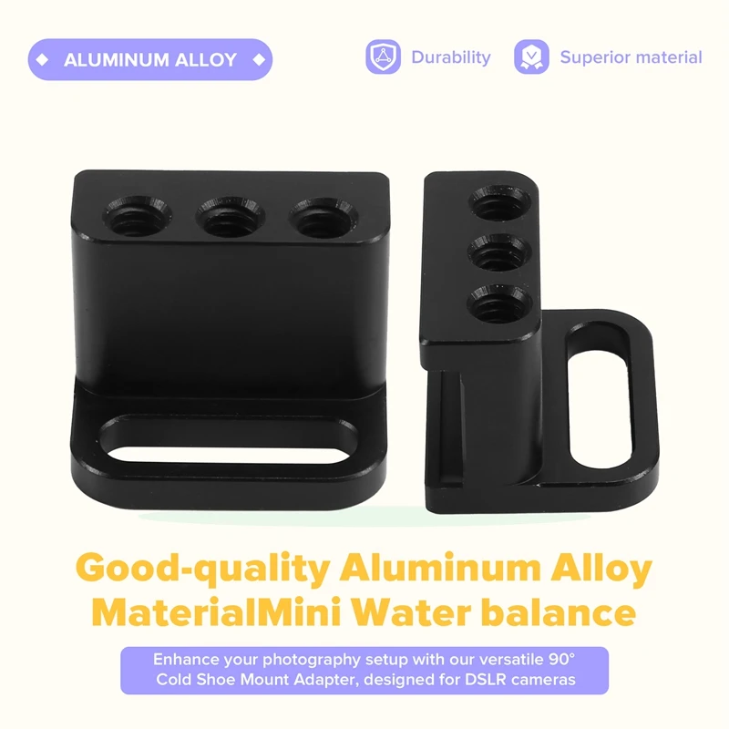 Best-Cold Shoe Mount Adapter 90° Degree Angle For DSLR Camera Cold Shoe Base