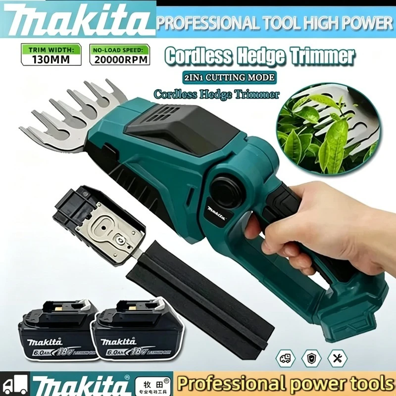 

Makita Mini Handheld Electric Grass Shears Operated Shrubbery Trimmer for Garden Cordless Hedge Trimmer 2-in-1