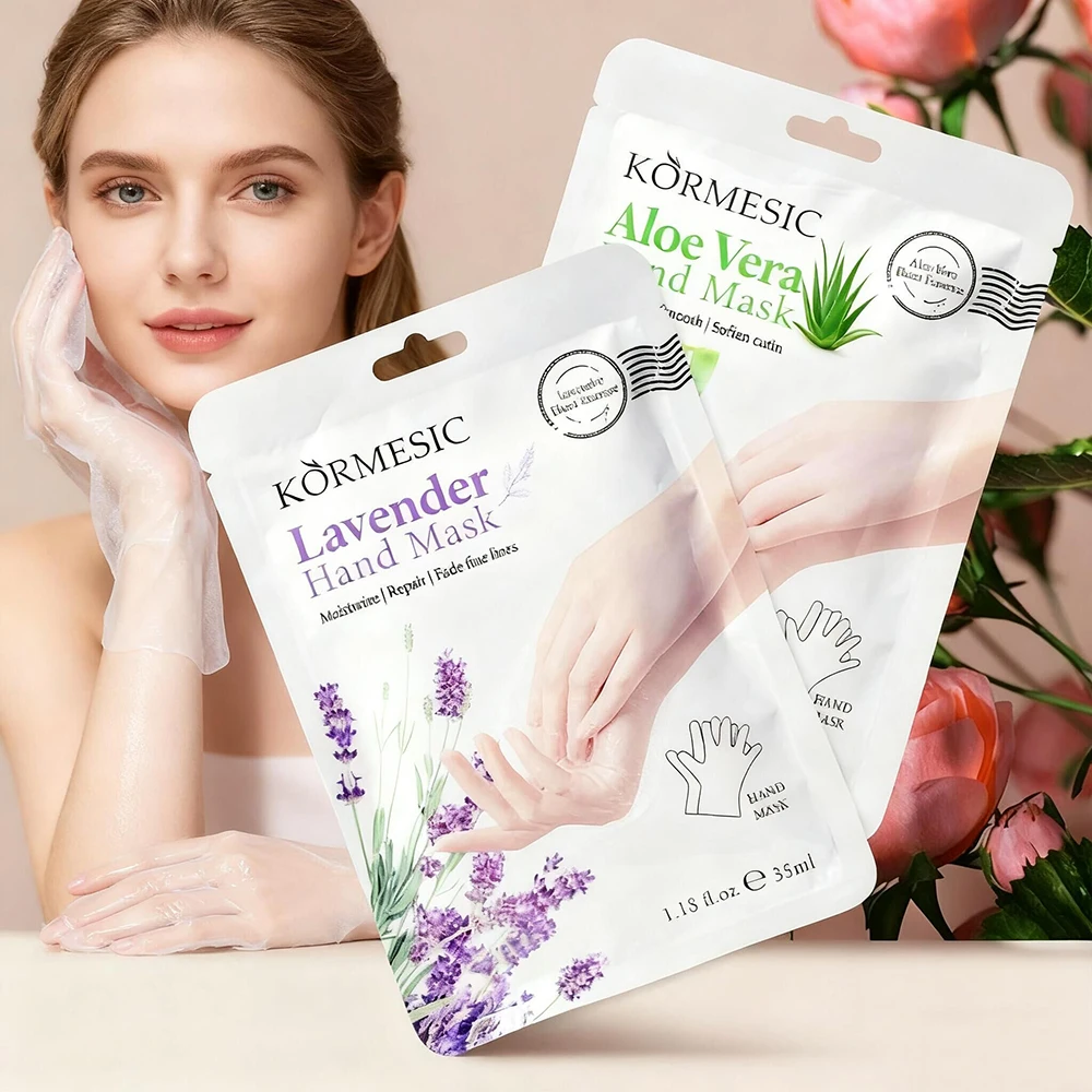 5PCS Lavender Hand Mask Hand Gloves Skin Care Moisturizing Peeling Whitening Anti-Crack for Men Women Repairing Dry Cracked Skin