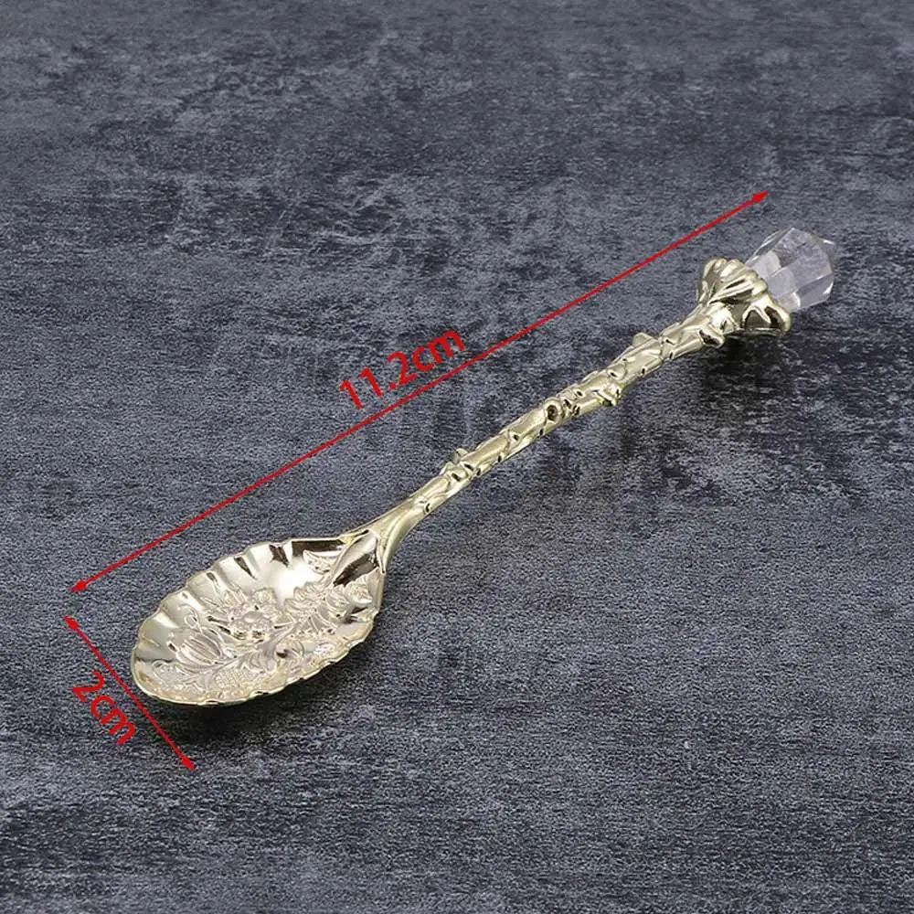 Carved Pattern Royal Style Flatware Dessert Ice Cream Tea Scoops Dining Bar Accessories Kitchen