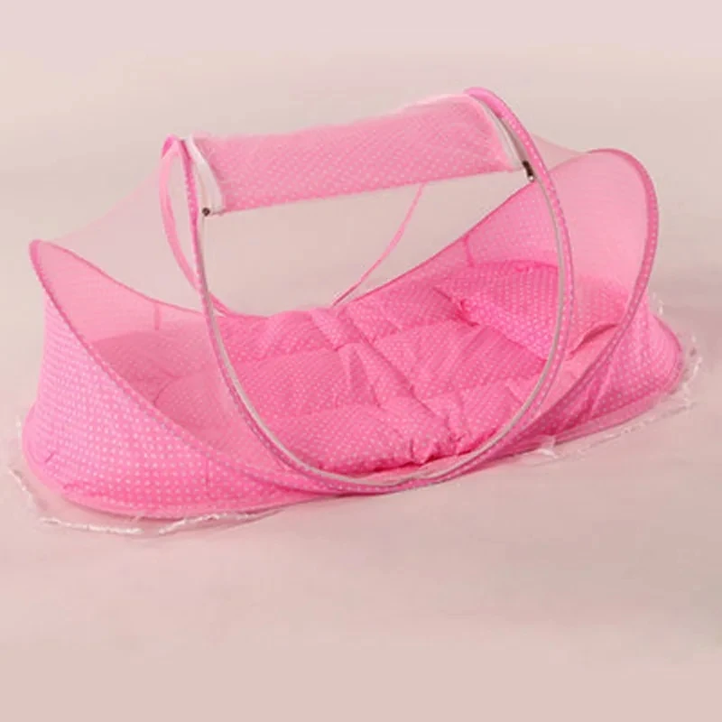 Juego de 3 piezas para niños, mosquitera portátil con diseño de doble cremallera para cama de bebé, mosquitera plegable de verano para recién nacido