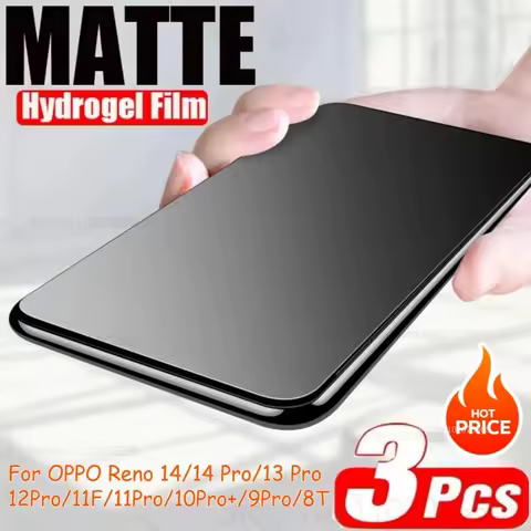 3Pack Soft Anti-Fingerprint Matte Hydrogel Film for OPPO Reno 14 Pro 14 13/12/11 Pro 13F 12F 11F 9/10 Pro+ 8T Screen Protectors