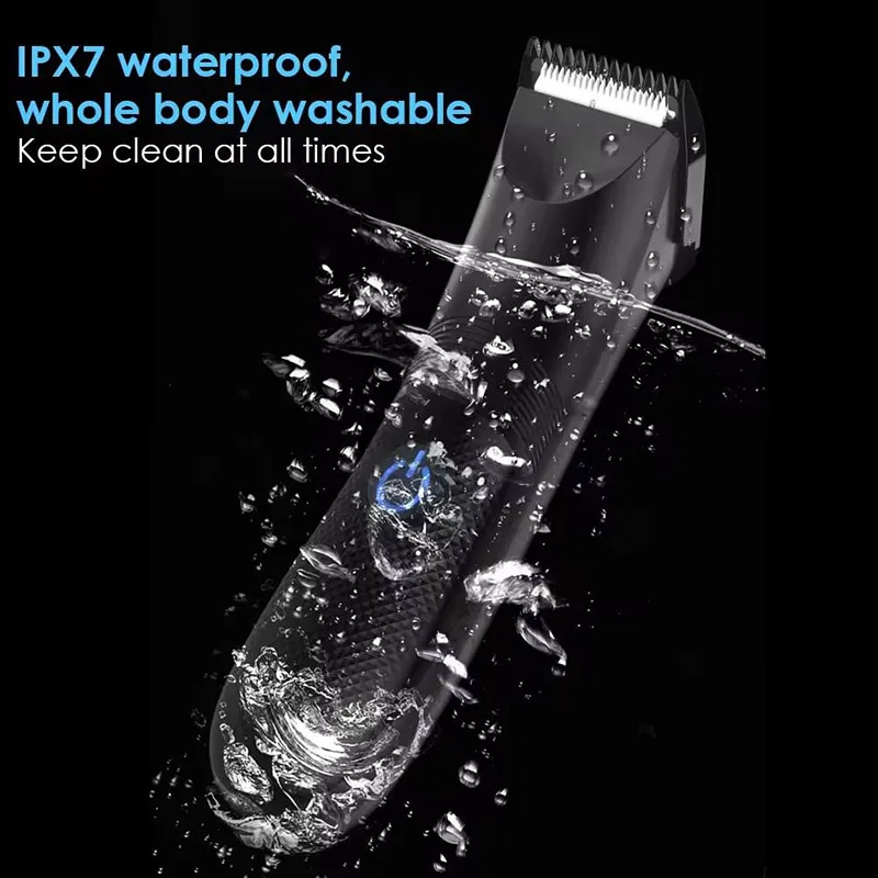 

Водонепроницаемый и моющийся триммер для мужского тела IPX7, электрический триммер для зоны бикини с зарядкой через USB, косметический набор с керамическими лезвиями.