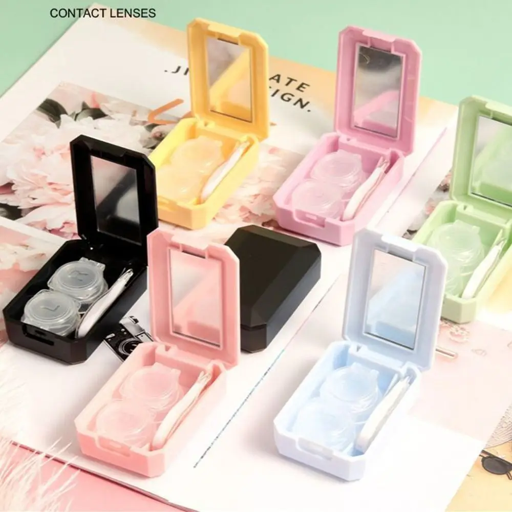 New Mini Contact Lens Case Push up Cute Contact Lens Holder Simple Protable Travel Case Box for Contact Lens