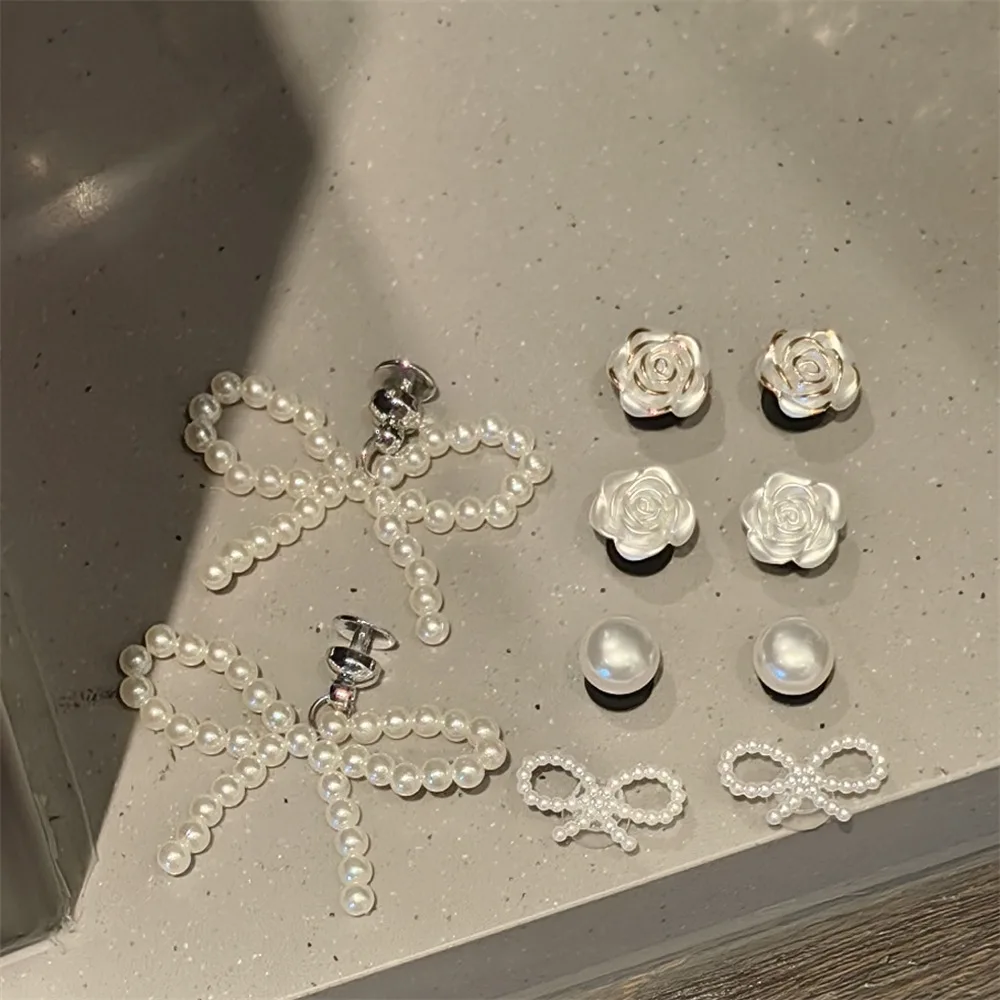 1 ensemble de breloques de chaussures avec nœud en perles, accessoires de chaussures à boucle détachable 3D avec décorations florales en perles, DIY bricolage