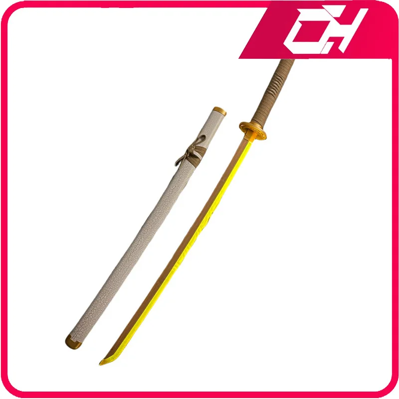 In Stock 103cm Demon Slayer White Knife Yellow Light Charging Kamado Tanjiro Cosplay Performance Restoration Model Ornament Toy
