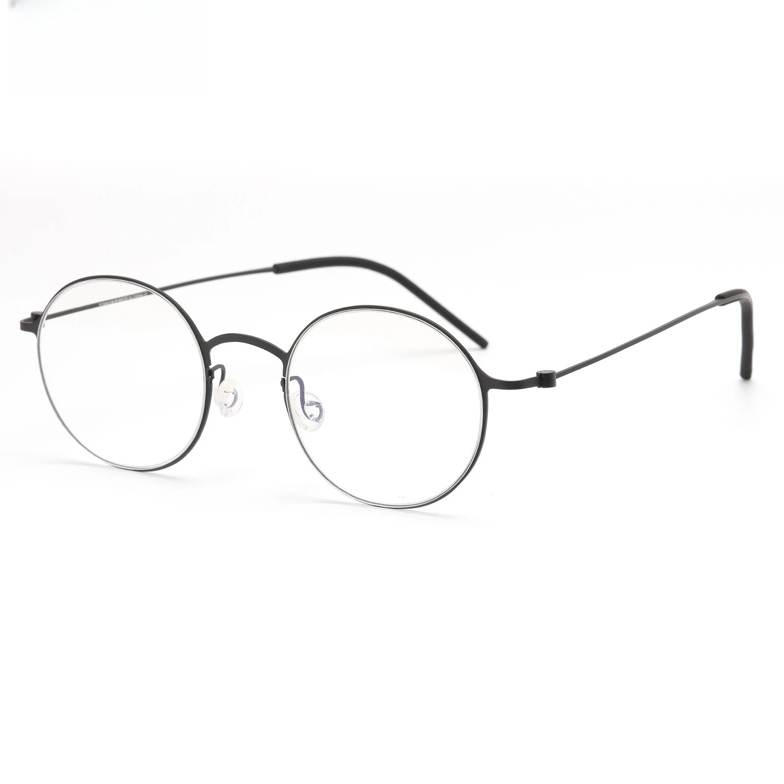 Ultra Light Pure Titanium 5g Elliptical Frame Myopia Glasses Frame Retro No Screw Design Anti Blue Light Flat Glasses