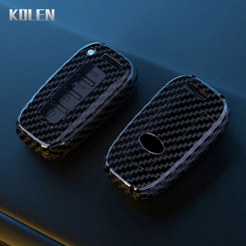 ABS Carbon Fiber Car Key Case Cover Shell For Hyundai IX35 Elantra Sonata 8 9 For Kia Sportage K5 K2 Sorento Optima Forte Fob