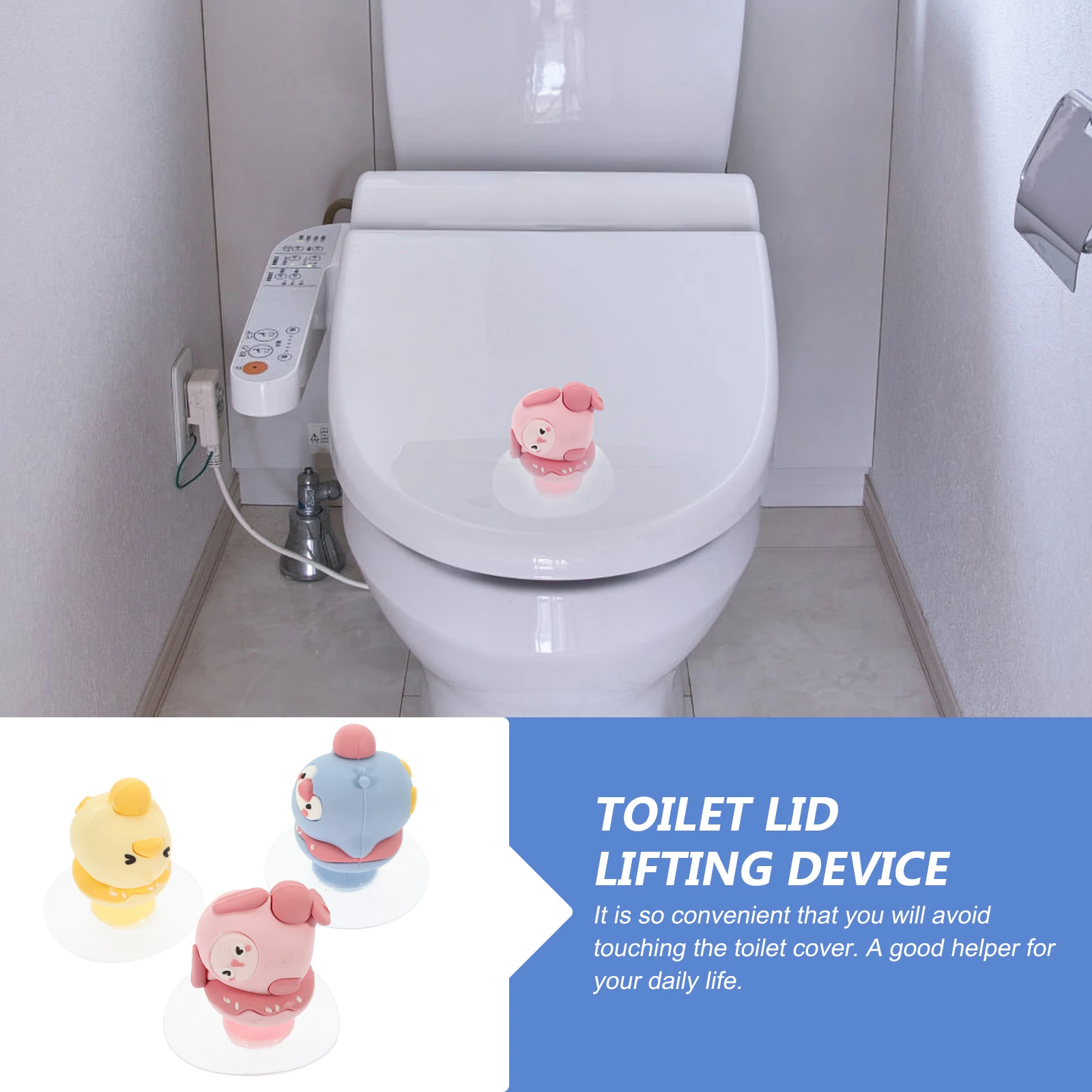 

3pcs Toilet Cover Lifter Self Adhesive Creative Toilet Seat Lifter Handle Touch Free Bathroom Accessories For Home Office